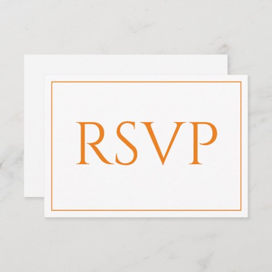 ラブリーオレンジとホワイトRSVP 出欠カード (正面/裏面)