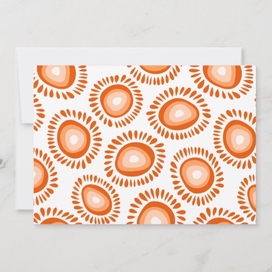 ラブリーオレンジファンキー色の花結婚式招待状 招待状 (裏面)