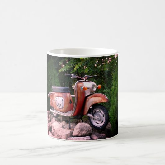 ラブリーオールドスクーターホワイト325 mlクラシックホワイトマグカップ コーヒーマグカップ (中央)