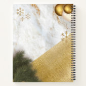 ラブリーカスタムやる気を起こさせる引用文グリーン金ゴールド大理石 ノートブック (裏面)