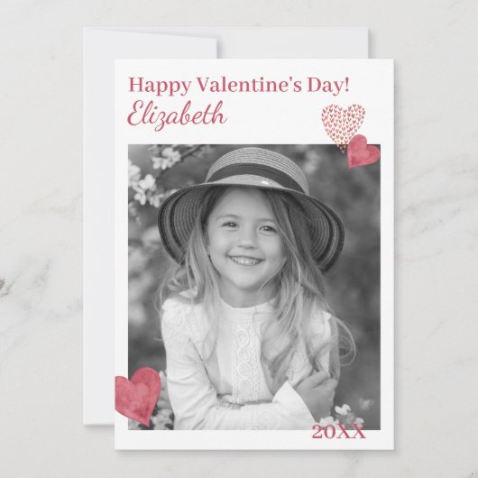 ラブリーカスタムハートフォトバレンタインデーのカード サンキューカード (正面)