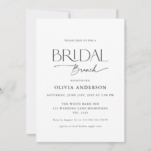 ラブリーカップルフォントブライダルブランチ 招待状 (正面)