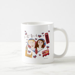 ラブリーカップル王室のマンガラブデザイン コーヒーマグカップ