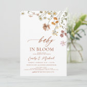 ラブリーカップル ベビーシャワー ワイルドフラワーベイビー イン ブルーム 招待状 (スタンド正面)