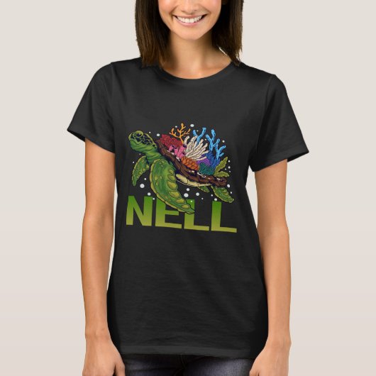 ラブリーカメ – ネルネーム Tシャツ (正面)