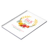 ラブリーカラフル春フローラリース ノートブック (左側)