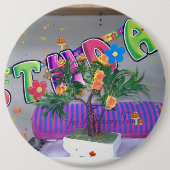 ラブリーカラフル誕生日 缶バッジ (正面)