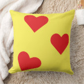 ラブリーカラフル赤いハートイエローホームデコル クッション (ブランケット)