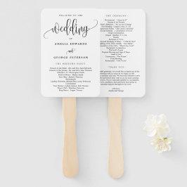 ラブリーカリク編集可能カラー結婚式 プログラム ハンドファン