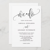 ラブリーカリグラティ編集可能カラー招待状LCC サンキューカード (正面/裏面)