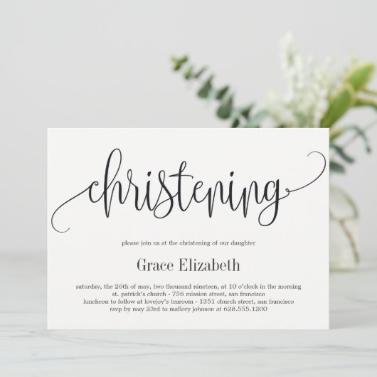 ラブリーカリグラティ《キリスト教》洗礼式や命名式招待状 招待状 (スタンド正面)