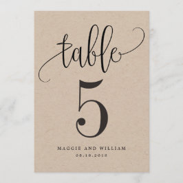 ラブリーカリグラフィーテーブルナンバーカード クラフト 招待状