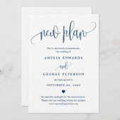 ラブリーカリグラフィ編集可能カラー更新カード セーブザデート (正面/裏面)