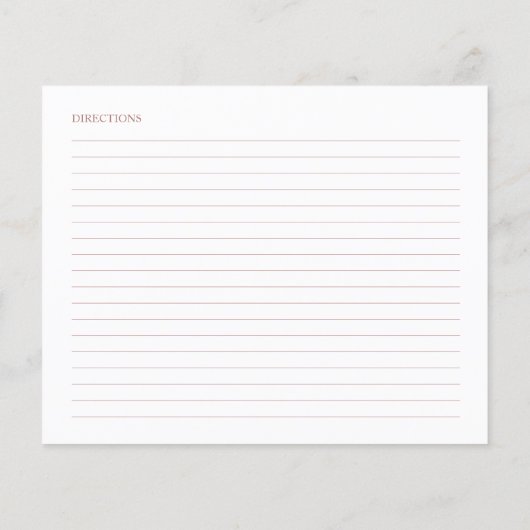 ラブリーカリフブライダルシャワーレシピカード (裏面)