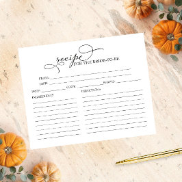 ラブリーカリフブライダルシャワーレシピカード