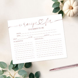 ラブリーカリフブライダルシャワーレシピカード