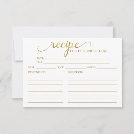 ラブリーカリフブライダルシャワーレシピカード (正面)