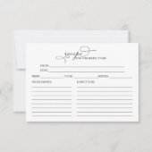 ラブリーカリフブライダルシャワーレシピカード (正面)