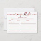 ラブリーカリフブライダルシャワーレシピカード (正面)