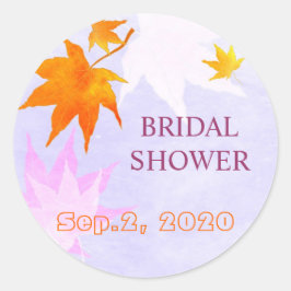 ラブリーカントリーメープルリーフブライダルシャワー ラウンドシール