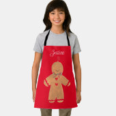 ラブリーカートゥーンジンジャーブレッドマンクリスマスウィンターマップ エプロン (インサイチュ)