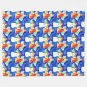 ラブリーガカラフルニディアンジェルズウォーターカラーパターン フリースブランケット (正面(横))