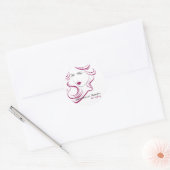 ラブリーガールアイコンパープルヘアスタイリングブランディング ラウンドシール (封筒)