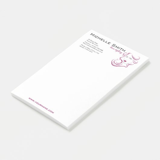 ラブリーガールアイコンパープルヘアヘアスタイルブランディング ポストイット (アングル)