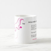 ラブリーガールアイコンピンクヘアスタイリングブランディング コーヒーマグカップ (中央)