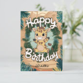 ラブリーキカラフルラフ誕生日 カード (スタンド正面)