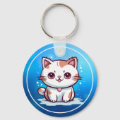 ラブリーキャットかわいいスタイルクリップアート–47758 キーホルダー (裏面)