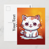 ラブリーキャットかわいいスタイルクリップアート–47758 ポストカード (正面/裏面)