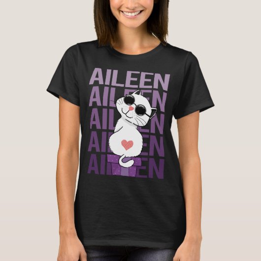ラブリーキャット – Aileen Name Tシャツ (正面)