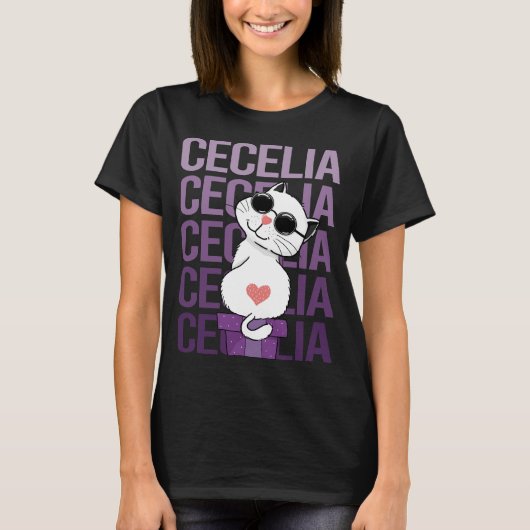 ラブリーキャット – Cecelia Name Tシャツ (正面)