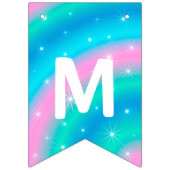 ラブリーキュートホワイトユニコーンハッピーバースデー バンティングフラッグ (第2の旗)