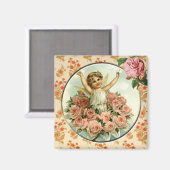 ラブリーキューピッドビクトリアンヴィンテージカスタムマグネット マグネット (正面/裏面)