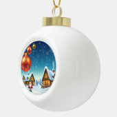 ラブリークよくはしゃぐリスマスデザイン セラミックボールオーナメント (右)