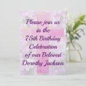 ラブリークリスチャン75番目の誕生日招待状 招待状 (スタンド正面)