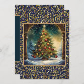 ラブリークリスマスツリーホリデーパーティー 招待状 (正面/裏面)