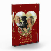 ラブリークリスマスフォトハート金ゴールドグリッタースターレッド フォトブロック (左)