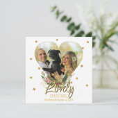 ラブリークリスマスフォトハート金ゴールドグリッタースター シーズンカード (スタンド正面)