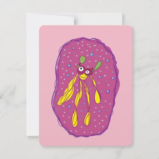 ラブリークリーチャー、子供の誕生日招待状 招待状 (裏面)