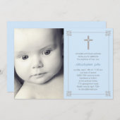 ラブリークロスフォトバプテスマ/《キリスト教》洗礼式や命名式招待状 招待状 (正面/裏面)