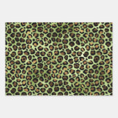 ラブリーグリーンアンド金ゴールドサファリテーマ  ラッピングペーパーシート (正面3)