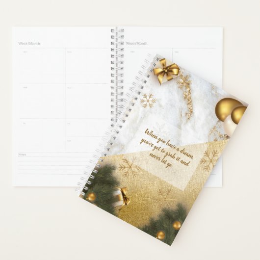 ラブリーグリーン金ゴールドマーブルカスタムやる気を起こさせる引用文 プランナー手帳 (ディスプレー)