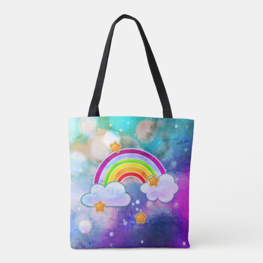 ラブリーグレーかわいいコアラウィズレインボースターズ トートバッグ (裏面)