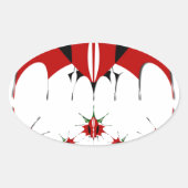 ラブリーケニアシールドフラッグベクトルアートデザインプリント 楕円形シール (正面)