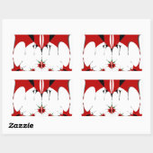 ラブリーケニアシールドフラッグベクトルアートデザインプリント 長方形シール (シート)