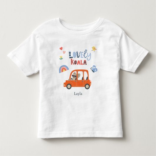 ラブリーコアラ小さな女の子ファーストネームかわいい動物 トドラーTシャツ (正面)
