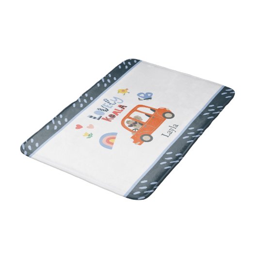 ラブリーコアラ小さな女の子ファーストネームかわいい動物 バスマット (アングル)